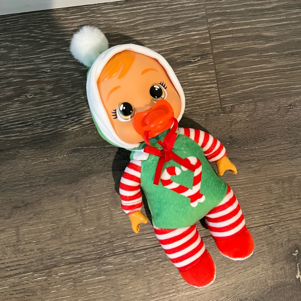 Festive Baby Doll with Red and Green Outfit